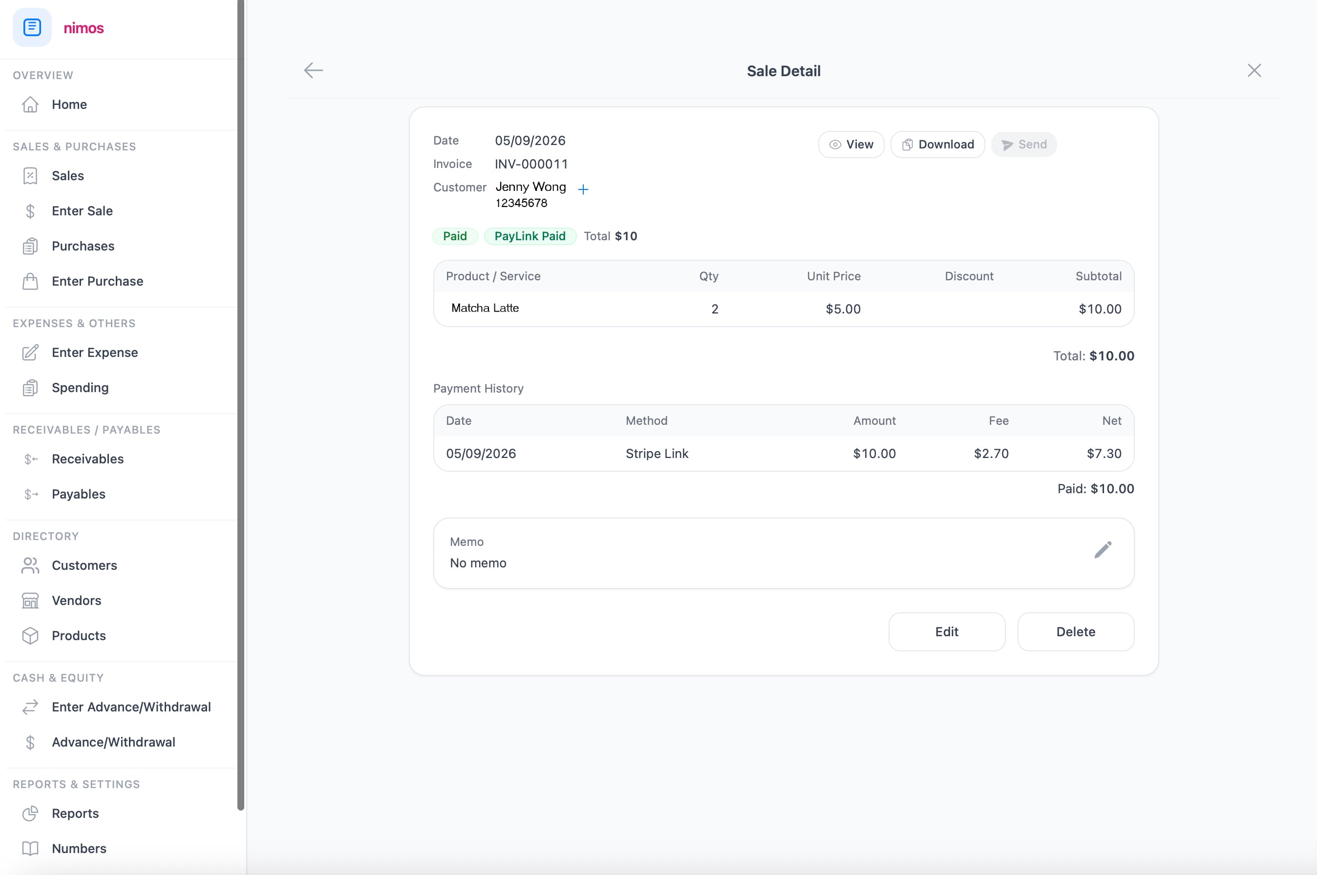Nimos sale detail desktop screenshot